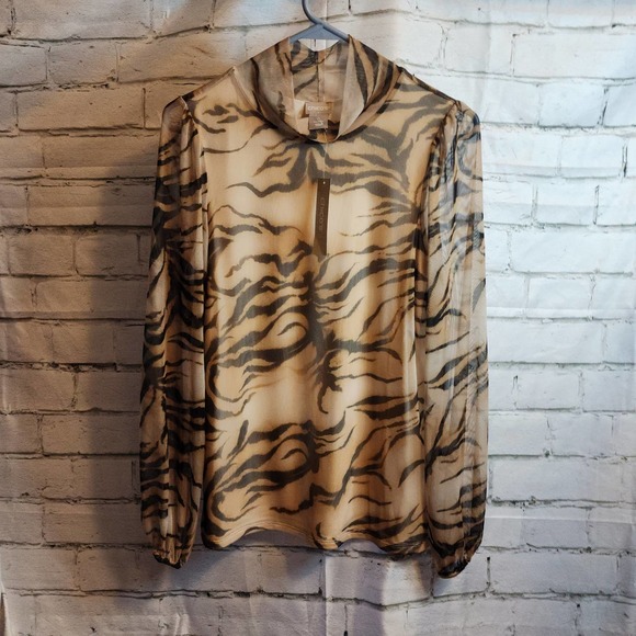 Chico's Tiger Print Women's Blouse - Picture 7 of 8